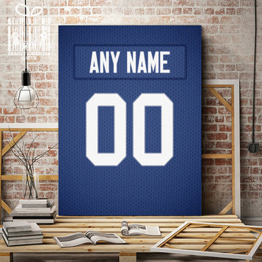 New York Jersey Custom Canvas Print Wall Art for Boy Girl Men Women Football Personalized Canvas Art